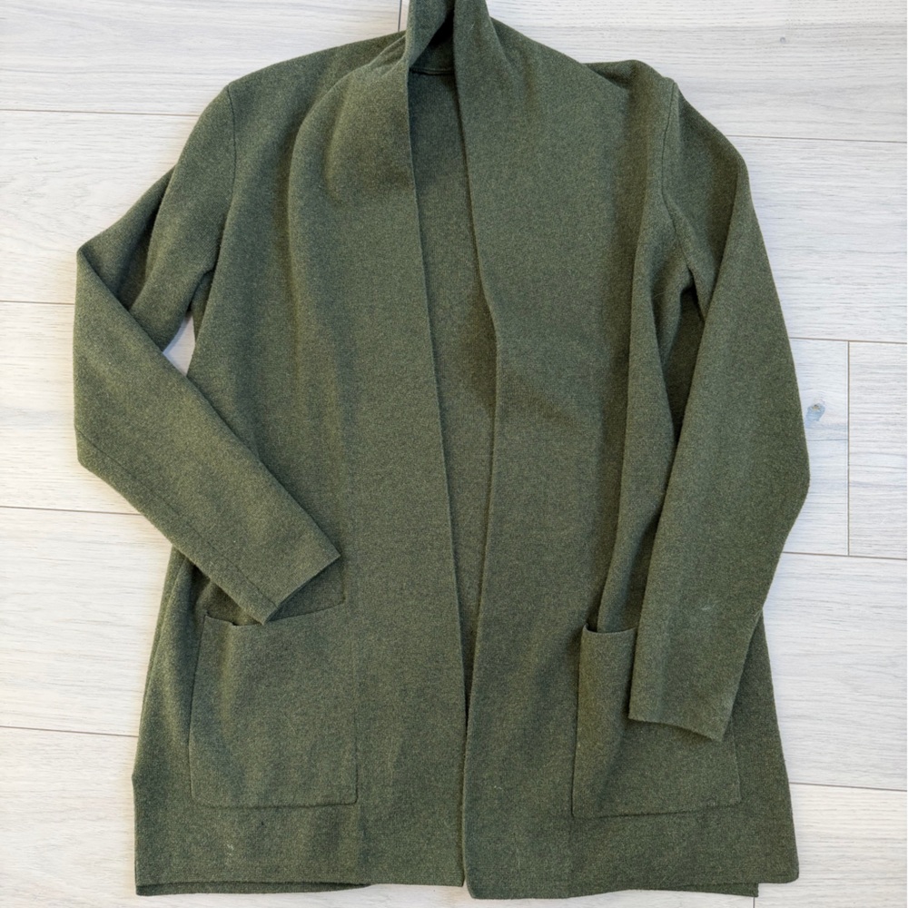 [J Crew] Olive Green Open Cardigan Sweater